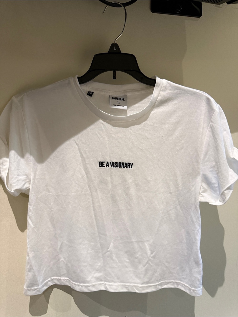 Gymshark white cropped workout T-shirt